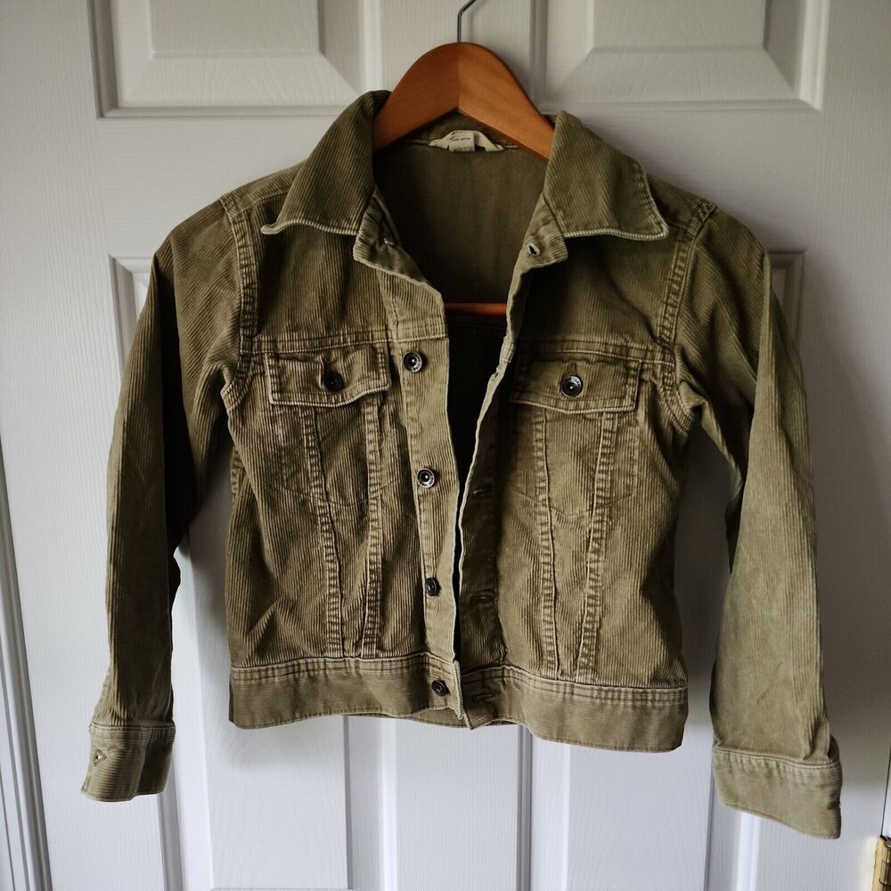 Lands' End Corduroy Khaki/Light Olive Sport Jacket Kids Sz S 8